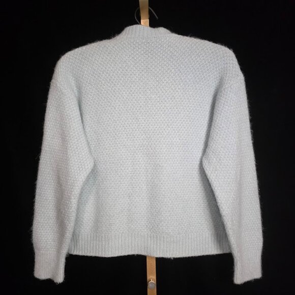 Women's Pastel Blue Cable Knit Design Sweater - Picture 6 of 8